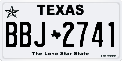 TX license plate BBJ2741