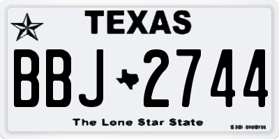 TX license plate BBJ2744