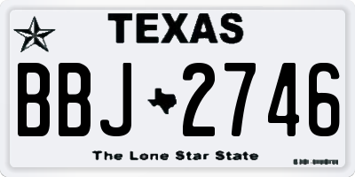 TX license plate BBJ2746