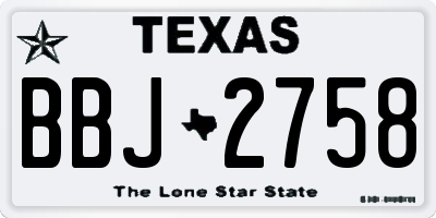 TX license plate BBJ2758
