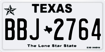 TX license plate BBJ2764