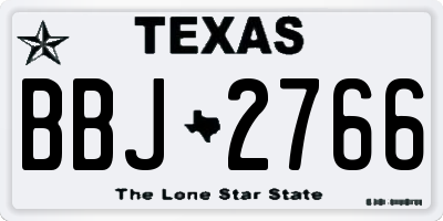 TX license plate BBJ2766