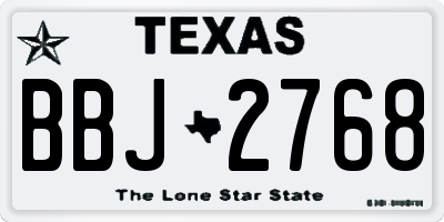 TX license plate BBJ2768