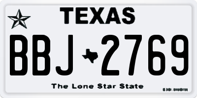 TX license plate BBJ2769