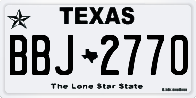 TX license plate BBJ2770