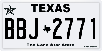 TX license plate BBJ2771