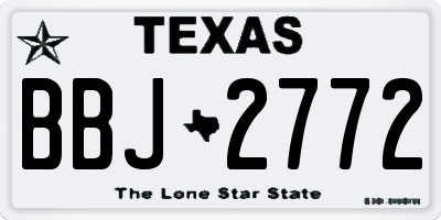 TX license plate BBJ2772