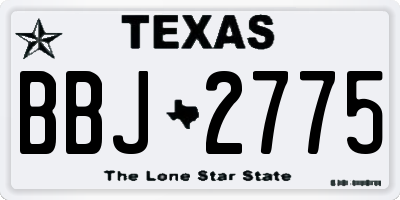 TX license plate BBJ2775