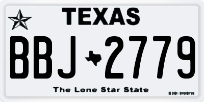 TX license plate BBJ2779