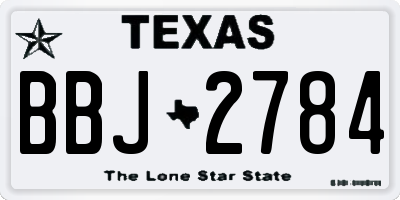 TX license plate BBJ2784