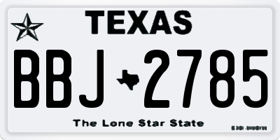 TX license plate BBJ2785