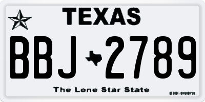 TX license plate BBJ2789