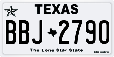 TX license plate BBJ2790