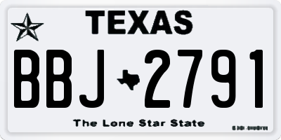 TX license plate BBJ2791