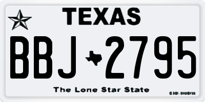 TX license plate BBJ2795
