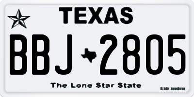TX license plate BBJ2805