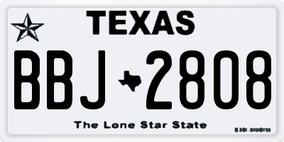 TX license plate BBJ2808