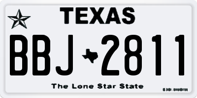 TX license plate BBJ2811