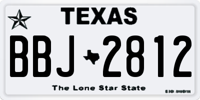 TX license plate BBJ2812