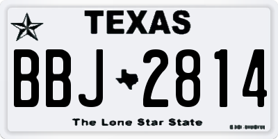 TX license plate BBJ2814