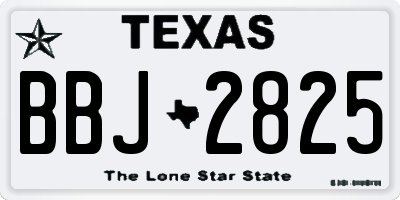 TX license plate BBJ2825