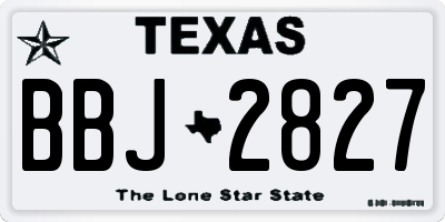 TX license plate BBJ2827