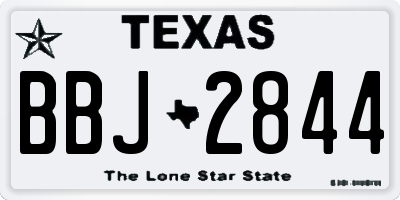 TX license plate BBJ2844