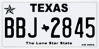 TX license plate BBJ2845