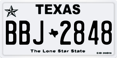 TX license plate BBJ2848