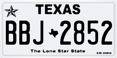 TX license plate BBJ2852