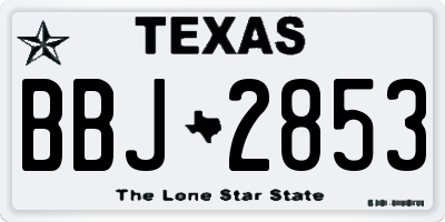 TX license plate BBJ2853