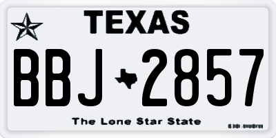 TX license plate BBJ2857
