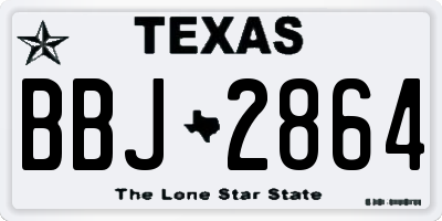 TX license plate BBJ2864