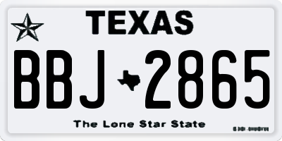 TX license plate BBJ2865