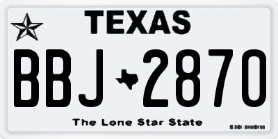 TX license plate BBJ2870