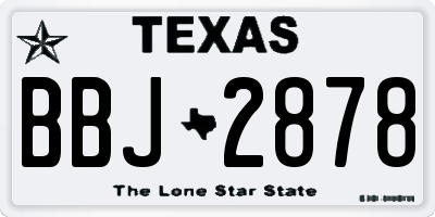 TX license plate BBJ2878
