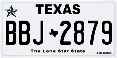 TX license plate BBJ2879