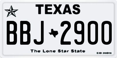 TX license plate BBJ2900