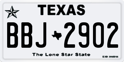 TX license plate BBJ2902