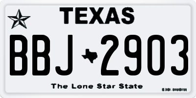 TX license plate BBJ2903