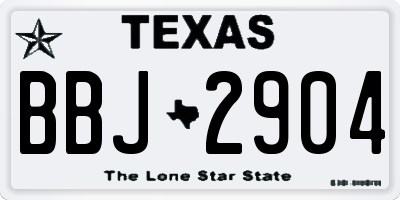TX license plate BBJ2904