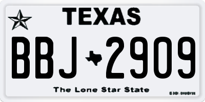 TX license plate BBJ2909