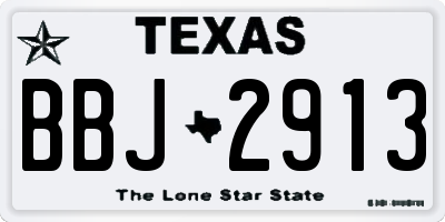 TX license plate BBJ2913