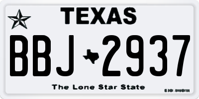 TX license plate BBJ2937