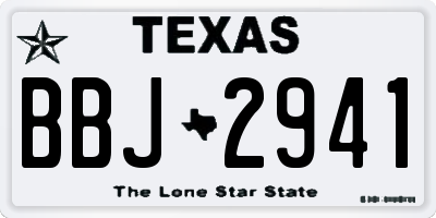TX license plate BBJ2941