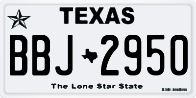 TX license plate BBJ2950