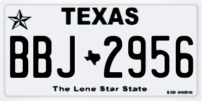 TX license plate BBJ2956
