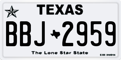 TX license plate BBJ2959