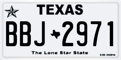 TX license plate BBJ2971