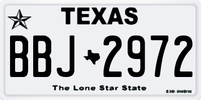 TX license plate BBJ2972